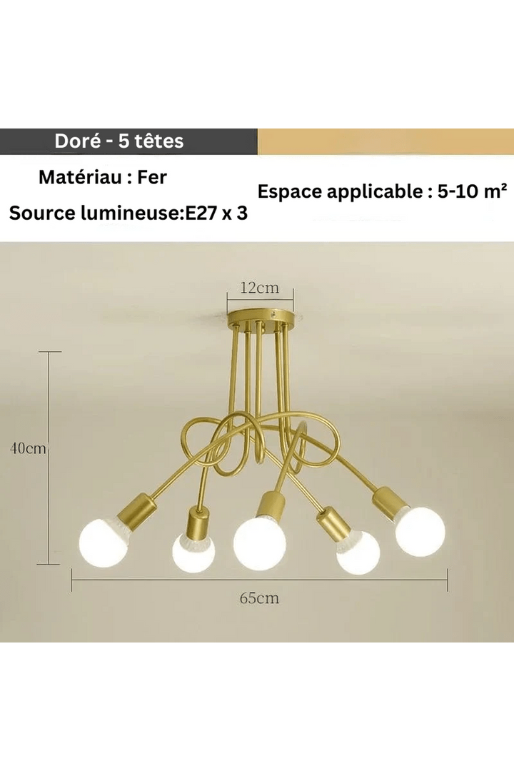 LumiaPla Plafonnier Retrar – Design rétro pour une touche vintage